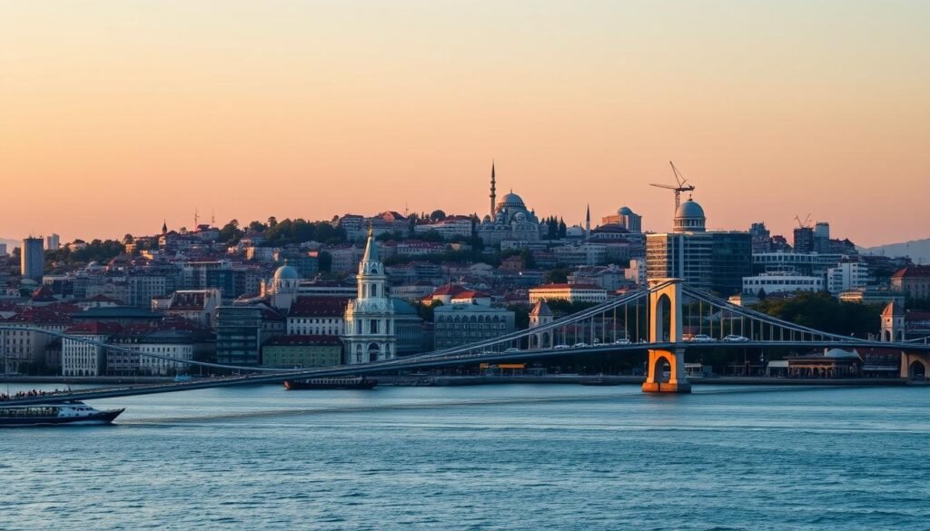 Pemandangan Istanbul modern yang menggambarkan perkembangan ekonomi Turki Pemandangan Istanbul modern yang menggambarkan perkembangan ekonomi Turki