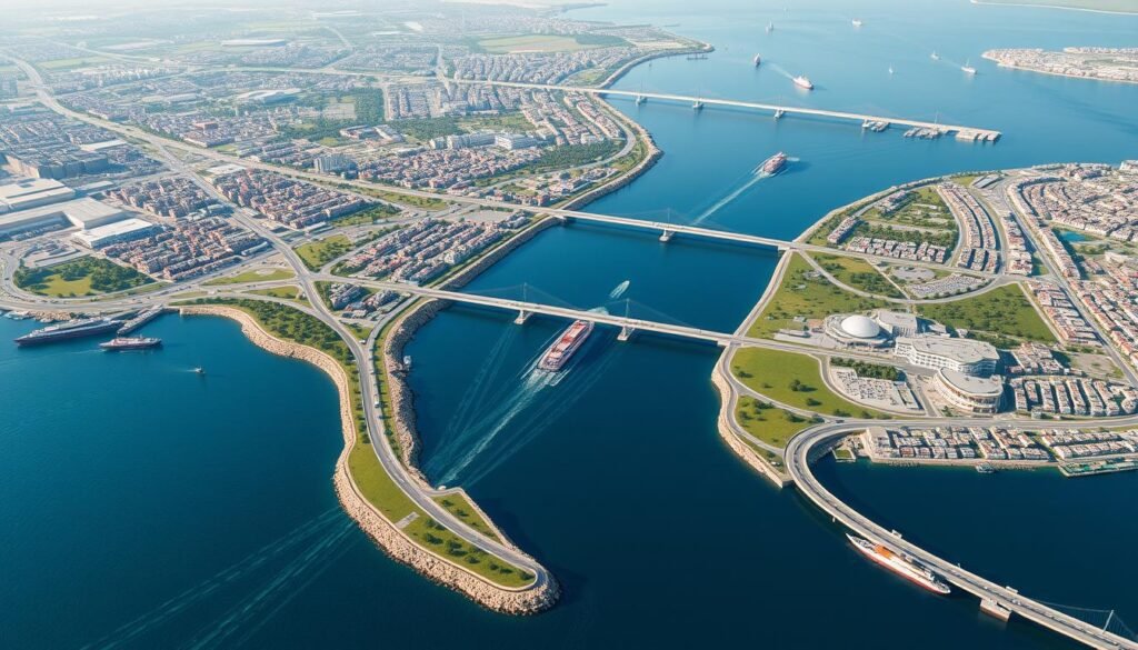 Rencana proyek Kanal Istanbul yang akan menghubungkan Laut Hitam dan Laut Marmara Rencana proyek Kanal Istanbul yang akan menghubungkan Laut Hitam dan Laut Marmara